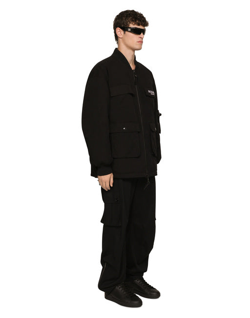 COTTON FAILLE JACKET WITH DGVIB3 PATCH