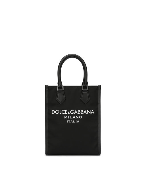 SMALL NYLON BAG WITH RUBBERIZED LOGO