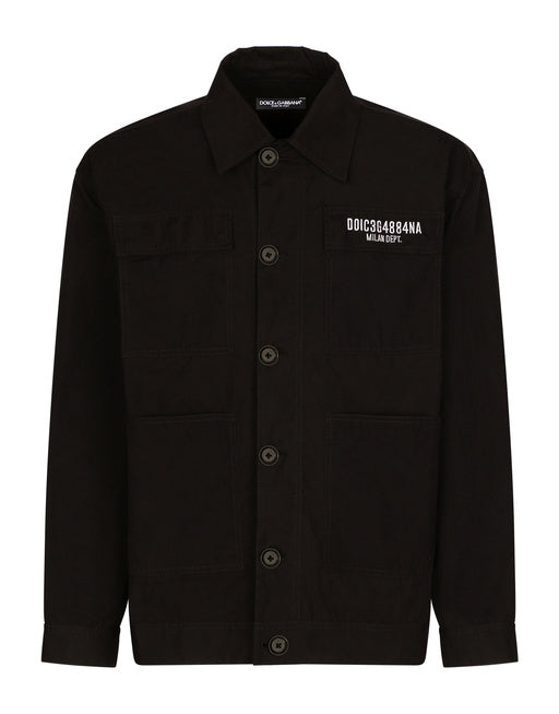 COTTON FAILLE JACKET WITH DGVIB3 PATCH AND EMBROIDERY