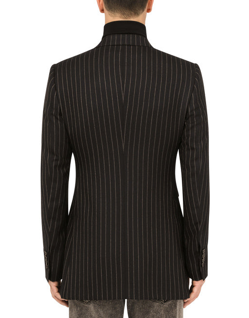PINSTRIPE WOOL BEAT-FIT JACKET