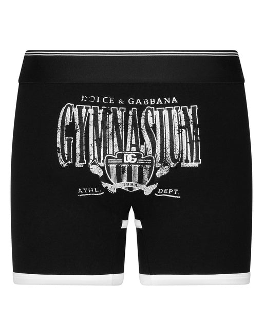 LONG-LEG TWO-WAY STRETCH COTTON BOXERS WITH PRINT