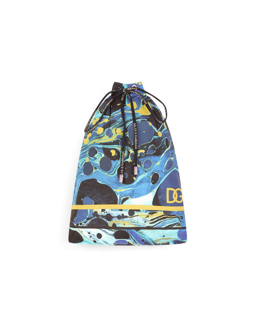 MID-LENGTH SWIM TRUNKS WITH MARBLED PRINT