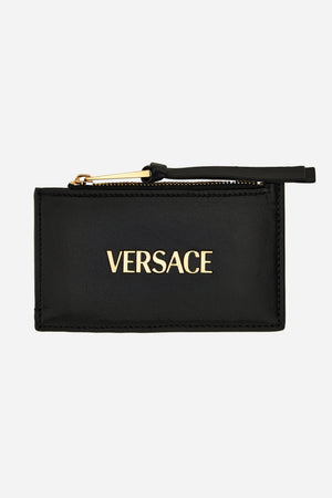 Versace Tag Card Case In Lamb Leather