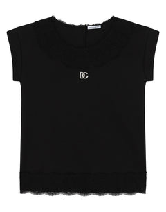 SHORT DRESS IN INTERLOCK WITH DG LOGO
