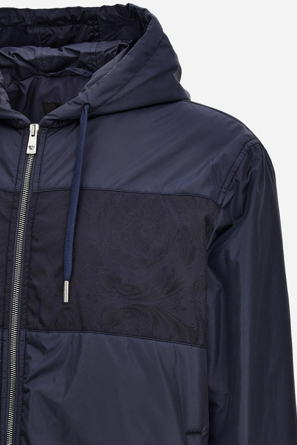 Blouson In Nylon Taffeta Wr Fabric-Responsible Techno Jacquard Baroque Insert