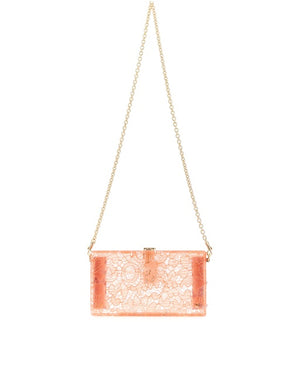 DOLCE BOX CLUTCH IN PLEXIGLASS AND LACE