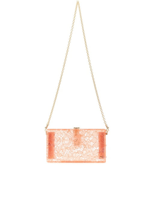 DOLCE BOX CLUTCH IN PLEXIGLASS AND LACE