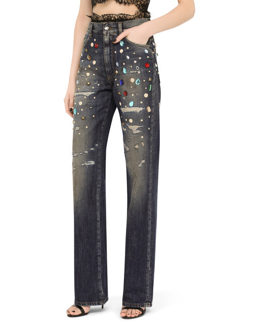 DENIM JACKET WITH RHINESTONE DETAILS