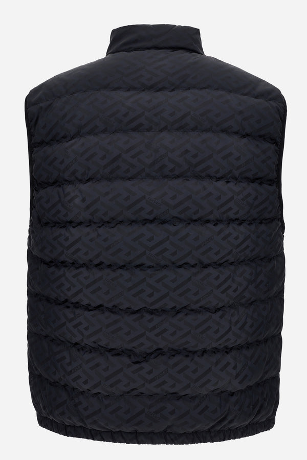 Down Jacket/Vest In Technical Fabric Jacquard Monogram Lightweight
