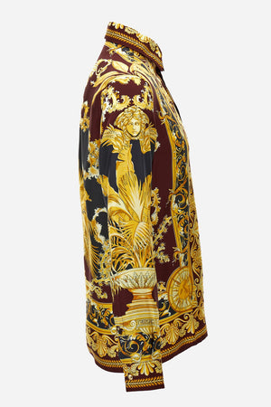 Informal Shirt In Barocco Palm Print Silk Fabric
