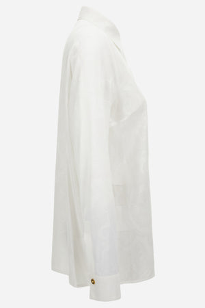Formal Shirt In Crepe De Chine Silk Blend Baroque Stencil Print