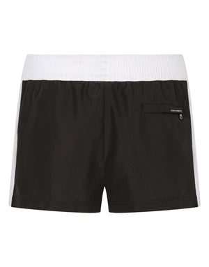 TWO-TONE SHORT SWIM TRUNKS WITH DG PATCH