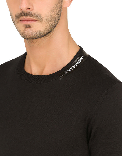 SILK AND COTTON ROUND-NECK SWEATER