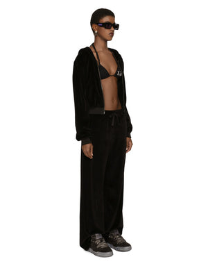 COTTON CHENILLE JOGGING PANTS WITH DGVIB3 EMBROIDERY