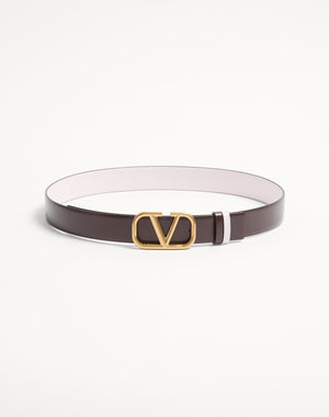 Cintura Reversibile VLogo Signature In Vitello Lucido 30 Mm