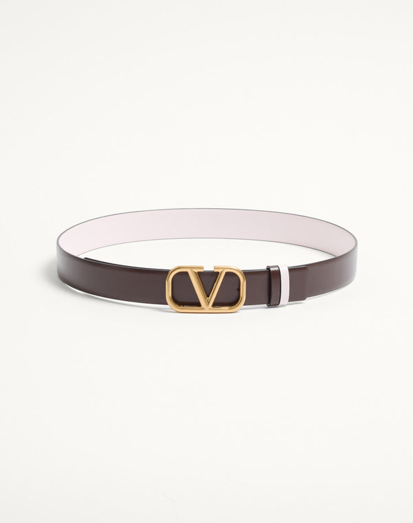 Cintura Reversibile VLogo Signature In Vitello Lucido 30 Mm