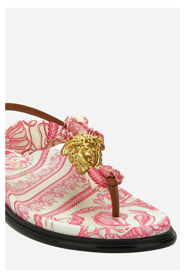 La Medusa Sandal T.10 In Fabric+Calf Leather