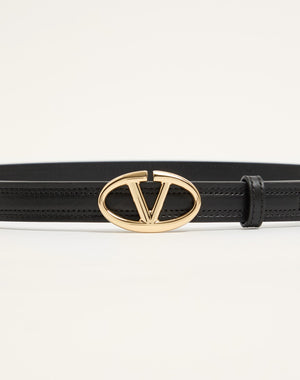 CINTURA VLOGO THE BOLD EDITION IN VITELLO LUCIDO 20 MM