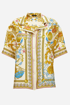 Informal Shirt In Underwater Barocco Foulard On Silk Twill
