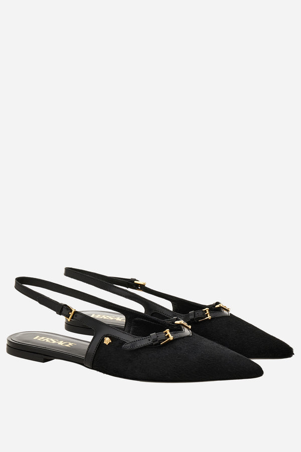 Versace Point Sling Back H.05 In Calf Leather