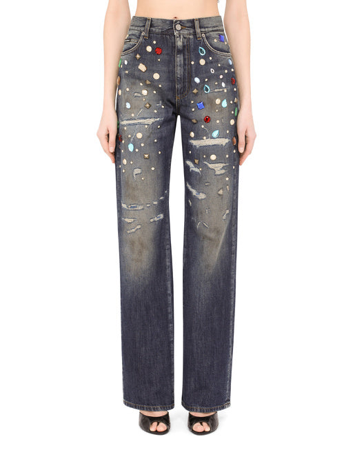 JEANS WITH RHINESTONE DETAILS