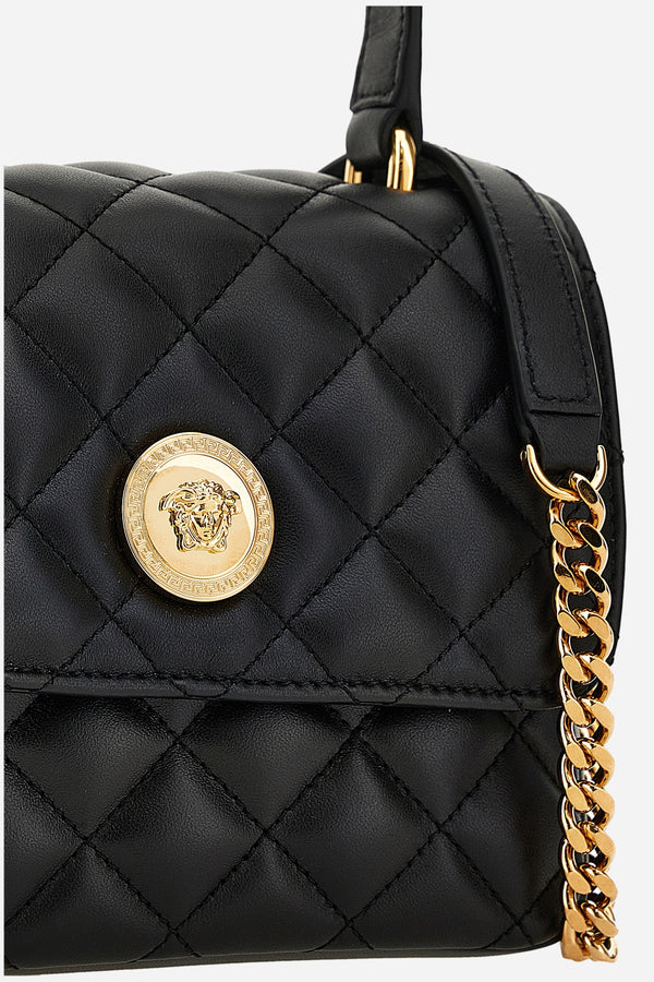 Icon Mini Top Handle In Quilted Lamb Leather
