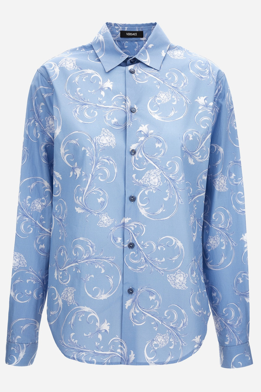 Informal Shirt In Poplin Fabric Medusa Leafy Print
