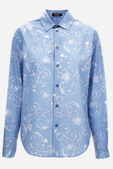 Informal Shirt In Poplin Fabric Medusa Leafy Print