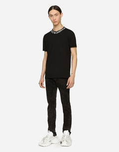 MARBLE-EFFECT SKINNY STRETCH JEANS