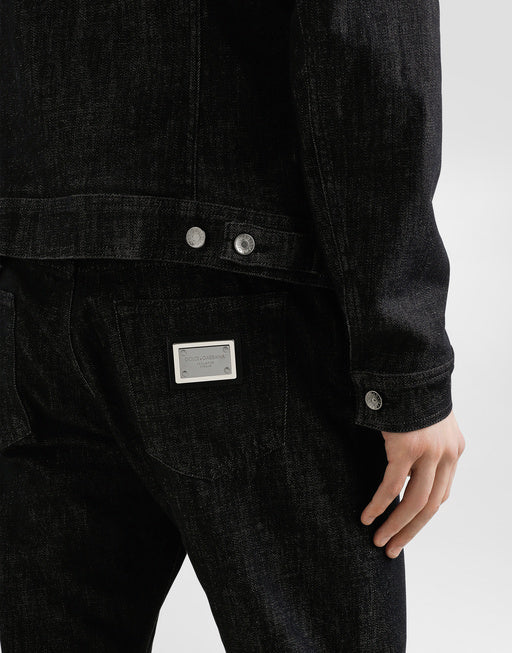 REGULAR-FIT COTTON JEANS WITH TAG