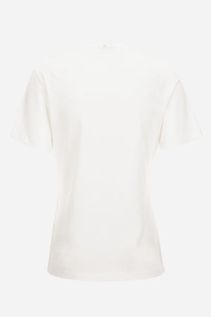 T-Shirt In Cotton Jersey Fabric With Versace Outline Embroidery