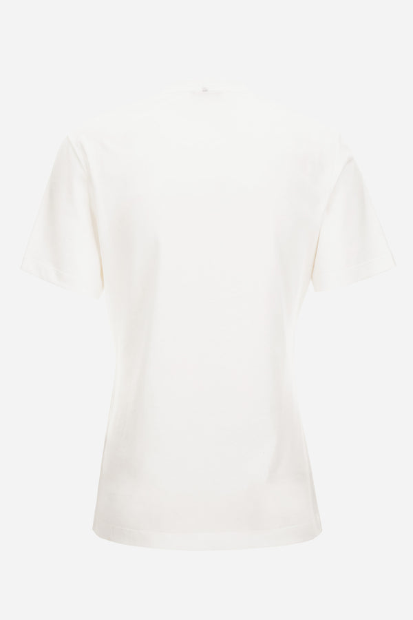 T-Shirt In Cotton Jersey Fabric With Versace Outline Embroidery