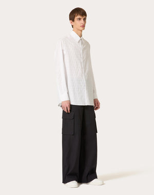 Camicia In Popeline Di Cotone Con Motivo Toile Iconographe