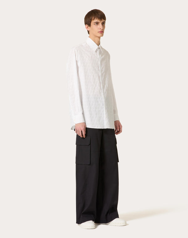 Camicia In Popeline Di Cotone Con Motivo Toile Iconographe