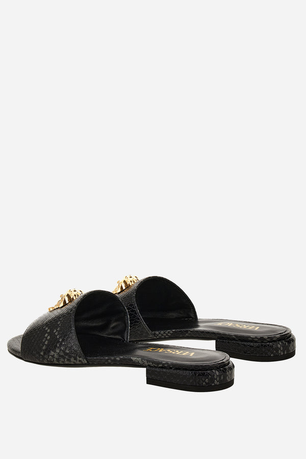 La Medusa Sandal  In Printed Python Calf Leather