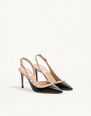 DÉCOLLETÉ SLINGBACK ROCKSTUD IN VITELLO 85MM