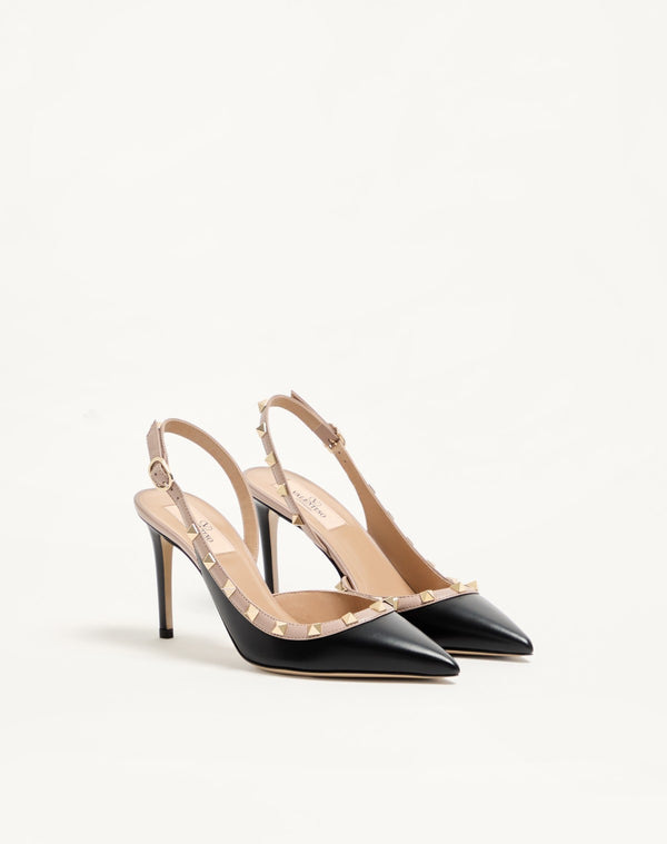 DÉCOLLETÉ SLINGBACK ROCKSTUD IN VITELLO 85MM