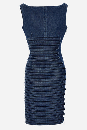 Dress Denim In Embroiderd Stripes R Washed  Medium Blue
