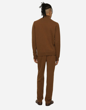ZIP-UP SWEATSHIRT WITH WOOL AND CASHMERE KNIT PATCH DG