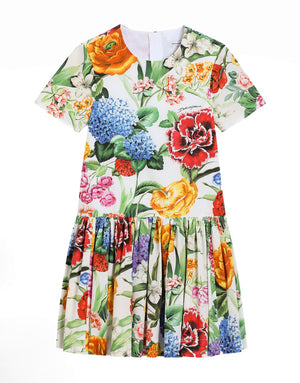 POPLIN DRESS WITH FLORAL PRINT