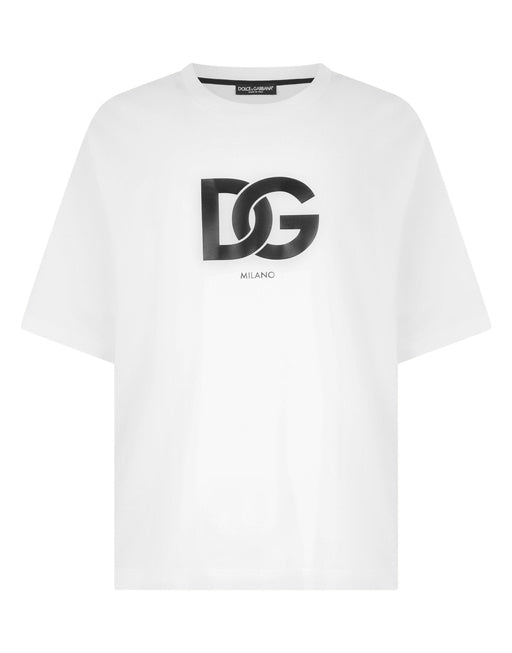 COTTON T-SHIRT WITH DG LOGO PRINT