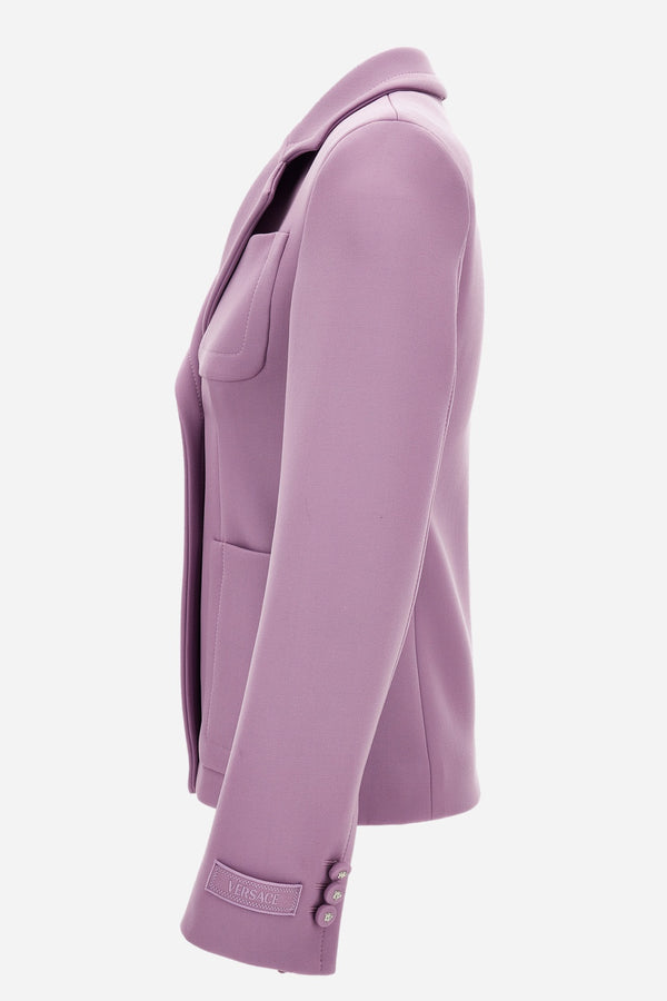 Informal Jacket In Responsible  Wool Grain De Poudre Natural Stretch Bonded Scuba