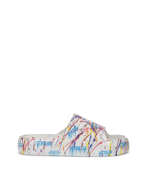 BEACHWEAR SLIDERS WITH COLOR SPLASH PRINT