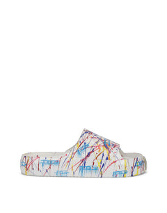 BEACHWEAR SLIDERS WITH COLOR SPLASH PRINT