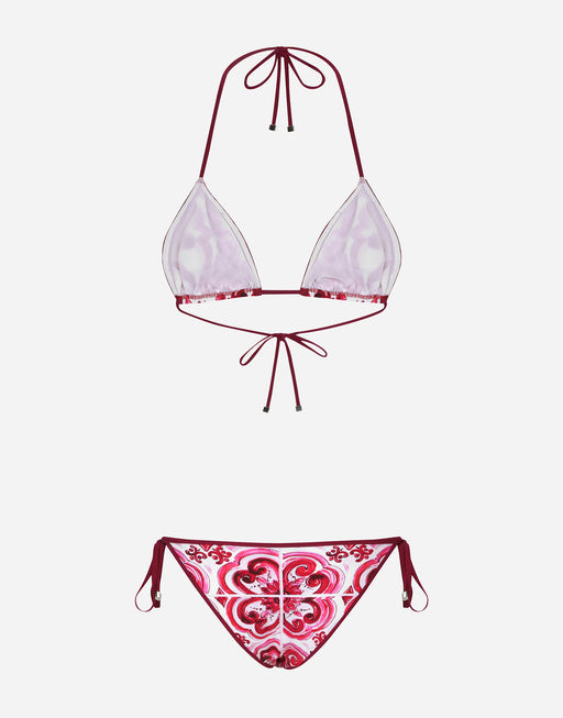 MAJOLICA-PRINT TRIANGLE BIKINI