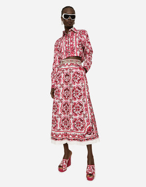 MAJOLICA-PRINT POPLIN CULOTTES
