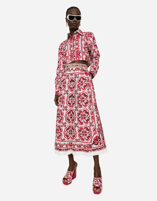 MAJOLICA-PRINT POPLIN CULOTTES