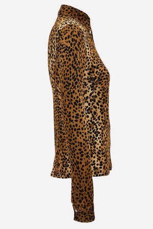 Formal Shirt In Leopard On Responsible Viscose Liquid Jersey