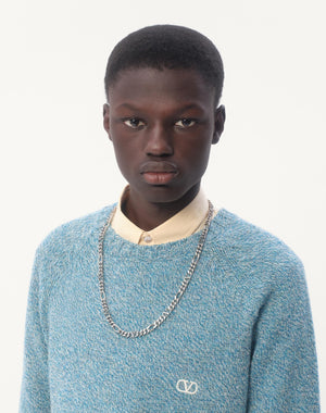 Maglione Girocollo In Lana Con Ricamo Vlogo