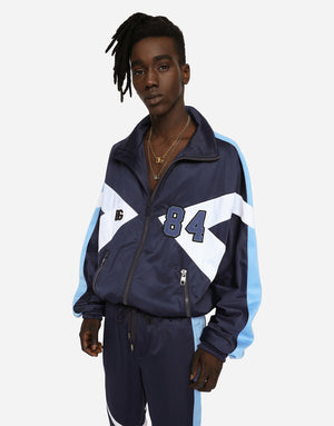 NYLON HIGH-NECKED JACKET WITH PATCH